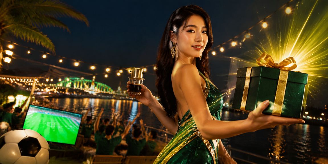 Người dùng Huế xem bóng đá và theo dõi kèo cược thể thao trên điện thoại bên ly cà phê